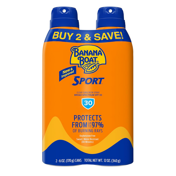 2-Pack 6oz Banana Boat Sport Ultra SPF 30 Sunscreen Spray