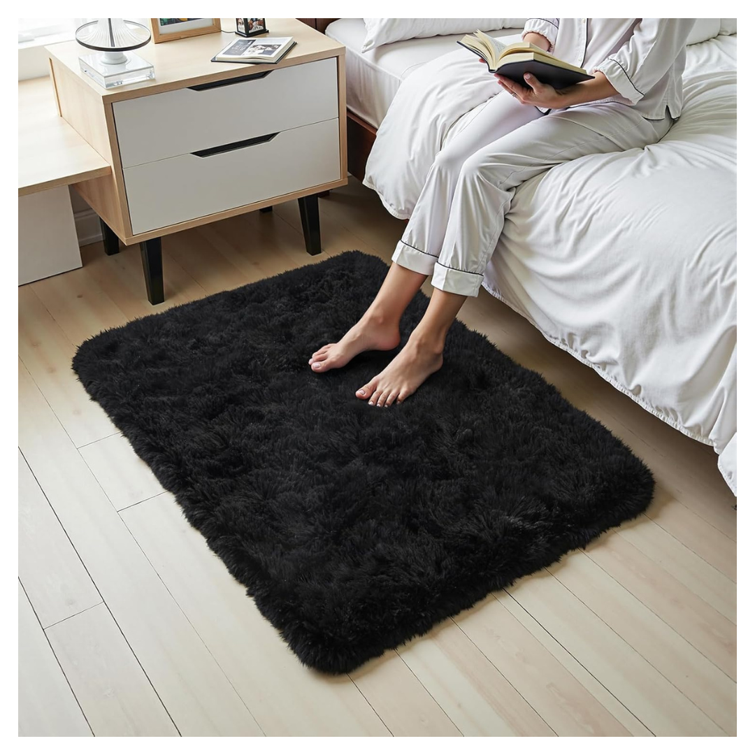Blivonta Small 2' x 3' Non Slip Fluffy Shaggy Entryway Throw Rugs
