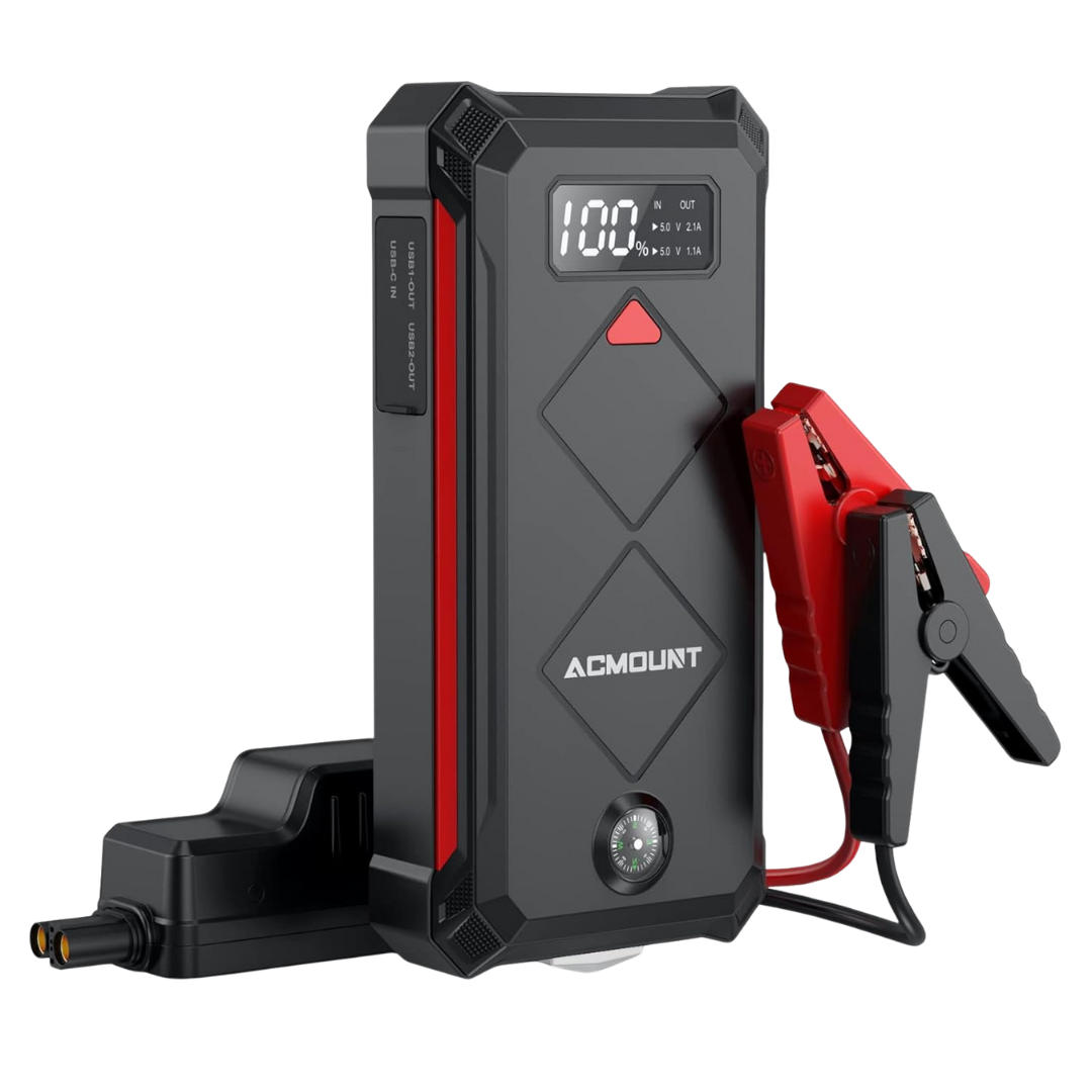 Acmount 5000A 12V Car Jump Starter W/ 20000mAh Power Bank