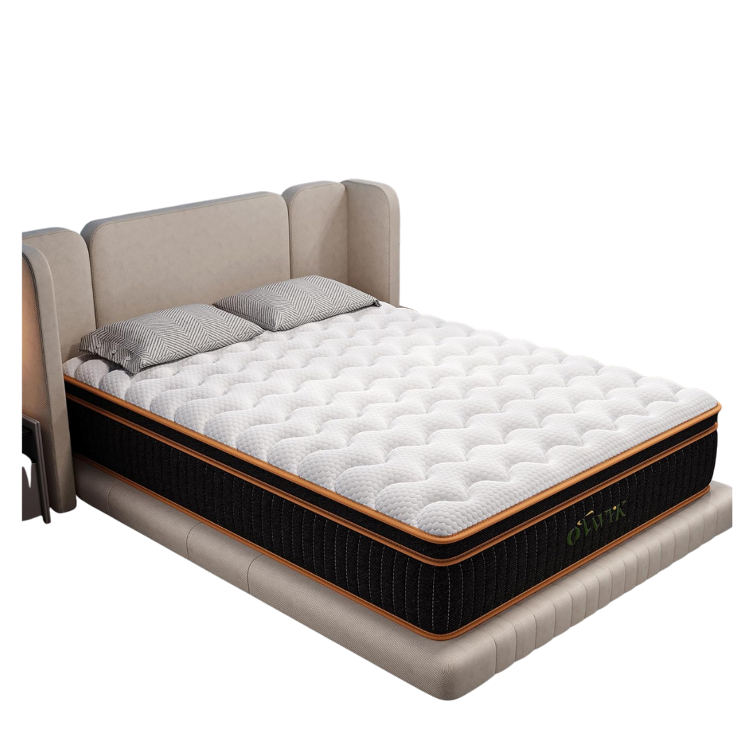10" Queen Hybrid Mattress With Memory Foam And Pocket Springs