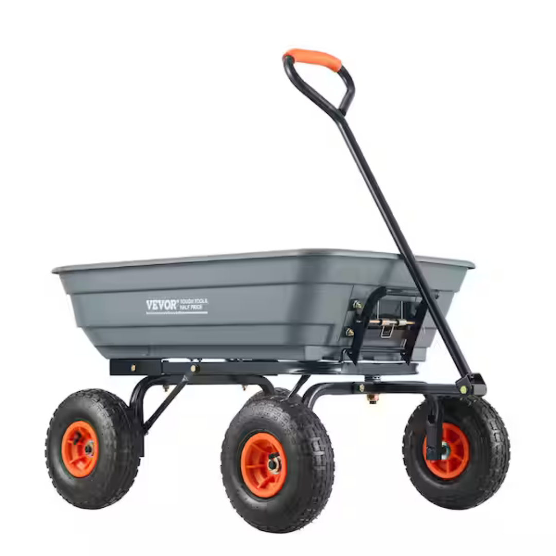 4 cu. ft. Vevor SucceBuy Poly Garden Utility Dump Cart (600-lb Capacity)