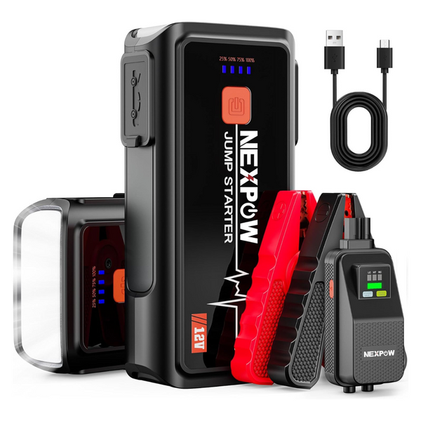 12V Battery Jumper Start Pack Kit for Up to 9.0L Gas & 7.0L Diesel Engines