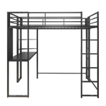 DHP Abode Full Size Metal Loft Bed W/ Desk (Black)