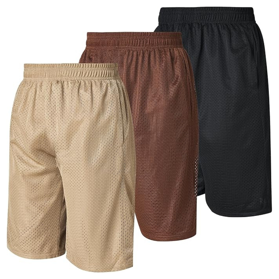 3-Pack Ultra Performance Men's Mesh Workout Shorts With Pockets (Various)