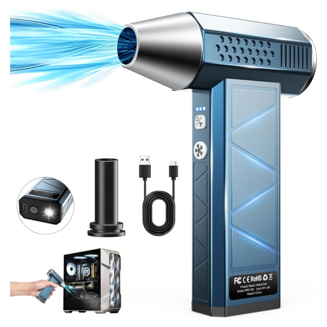 Hingso 380000RPM Powerful Electric Air Duster With LED Light