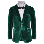 Men's Velvet Blazer Slim Fit Two Button Suit