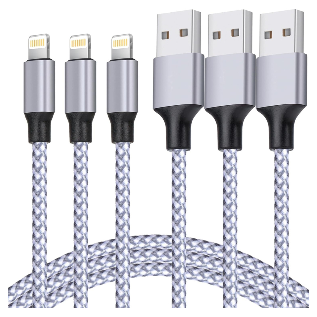 3-Pack Takagi 6-Ft MFi Certified Lightning Cable W/ High Speed Data Transfer