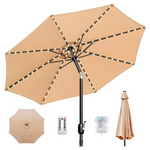 Banspol 10ft Patio Table Market Umbrella W/104 LED Lights