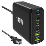 140W 6-Port USB-C Charging Station W/ PPS PD65W Dual PD20W