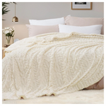 60" x 80" Twin Size 3D Jacquard Thick Fluffy Sherpa Blanket