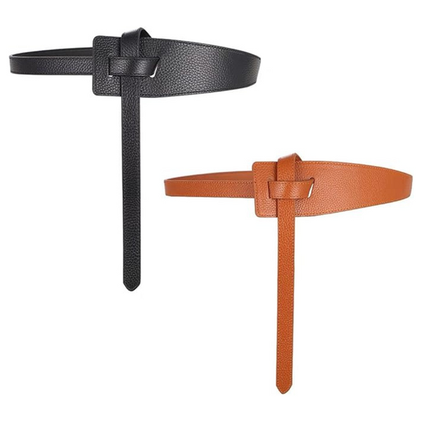 2-Pack Women's Tight Faux PU Leather Belt