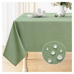 52" x 70" Rectangle Waterproof Linen Textured Table Cloth
