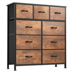 9-Drawer Dresser With Sturdy Steel Frame & Wooden Top