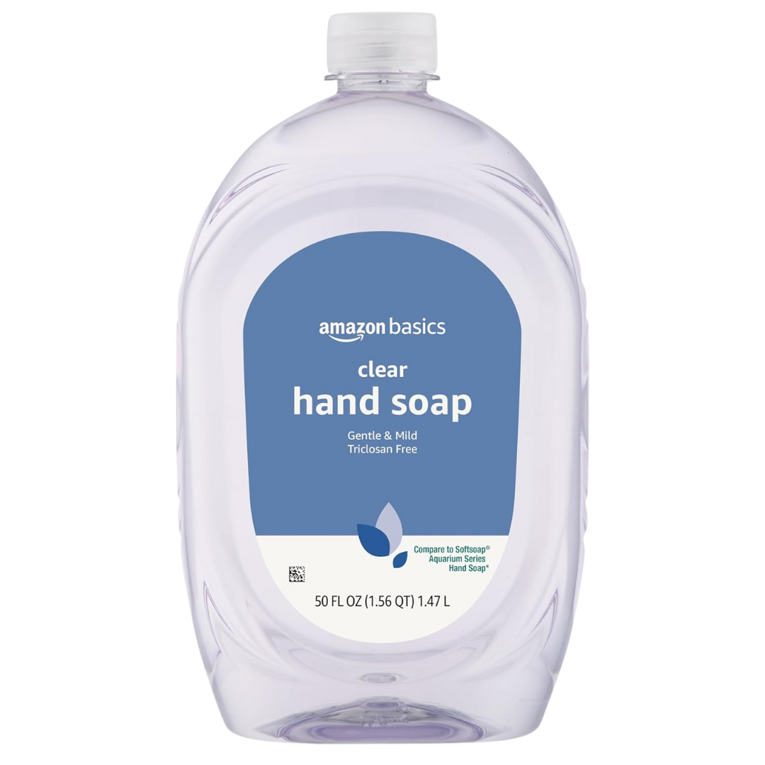 Amazon Basics Gentle & Mild Clear Liquid Hand Soap Refill, 56 fl Oz
