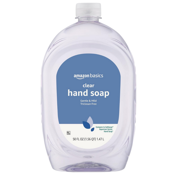 Amazon Basics Gentle & Mild Clear Liquid Hand Soap Refill, 56 fl Oz