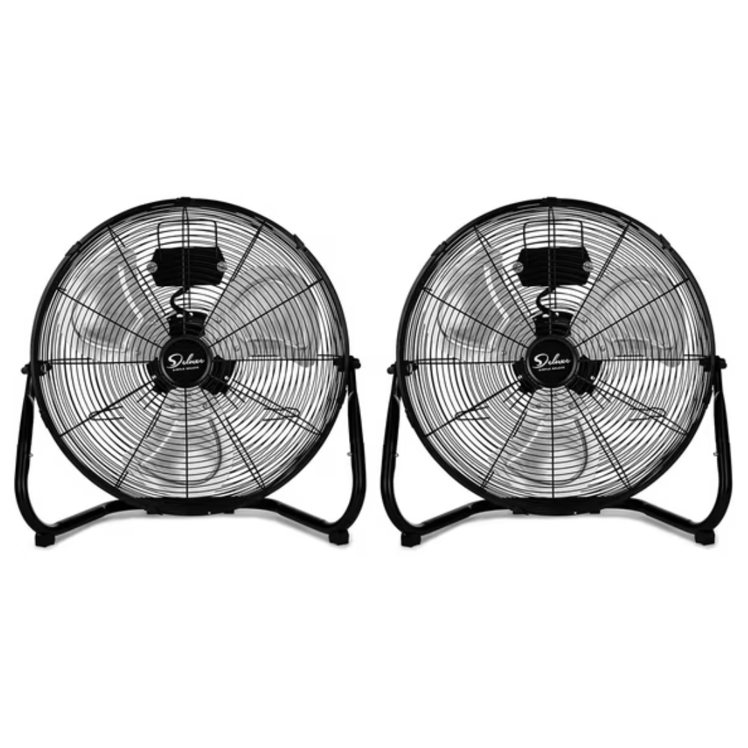 2-pack Simple Deluxe 20" 3-Speed High Velocity Floor Fan