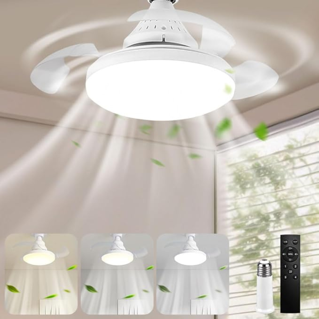 16" Retractable Ceiling Fans with 3200 Lumens Lights and Remote