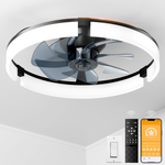 Coonyes 20" Low Profile Ceiling Fans with Lights & Remote