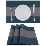 4-Pack 18" x 12" Heat Resistant Woven Vinyl Placemats