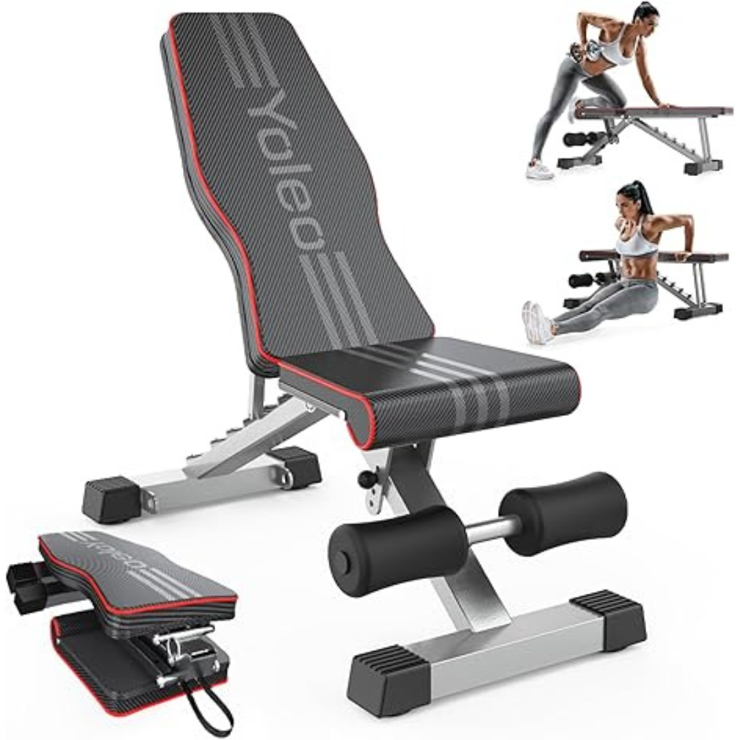 Adjustable Weight Foldable Bench Press for Full Body Workout