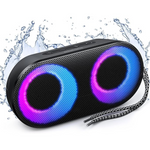 Portable Bluetooth 5.3 Drum Shower Speaker with LED Lights