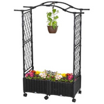 lalahoni 4.6ft Trellis Planter Self-Watering Box with Trellis
