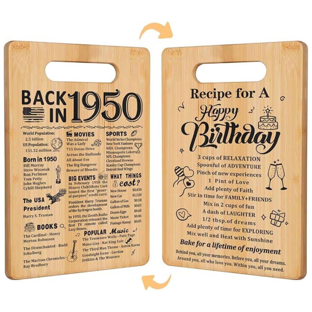 YeohJoy Double Sided Bamboo Cutting Board Gift