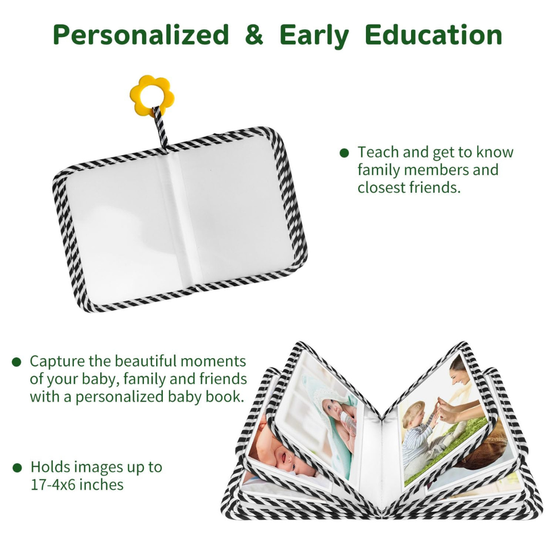 Baby Photo Book with Soft Cloth Cover & Safety Mirror