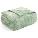 50" x 60" Faux Fur Knitted Solid Checkered Throw Blanket