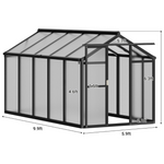 6' x 10' Walk-in Greenhouse with Sliding Lockable Door