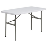 Flash Furniture Elon 4' White Rectangular Plastic Event Table