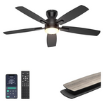 52" Low Profile Ceiling Fan w/ LED Light & App/Remote Control