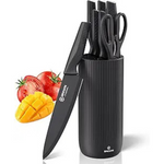 7-Piece Brewin Stainless Steel Kitchen Knife Set with Block