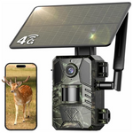 Loatos 2K Cellular Trail Camera with 4G SIM, Solar Panel, Night Vision