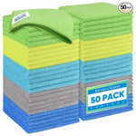50-Pack 12.5" x 12.5" Microfiber Ultra Absorbent Cleaning Cloth (Various)