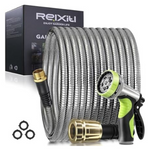 50ft Relxitl Heavy Duty Garden Hose W/ 10-Function Nozzle