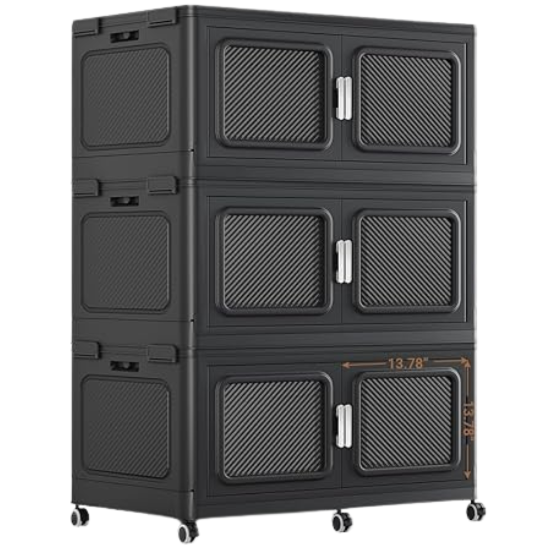 3-Pack 220-Qt Broview Stackable Storage Bins With Wheels