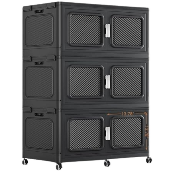 3-Pack 220-Qt Broview Stackable Storage Bins With Wheels