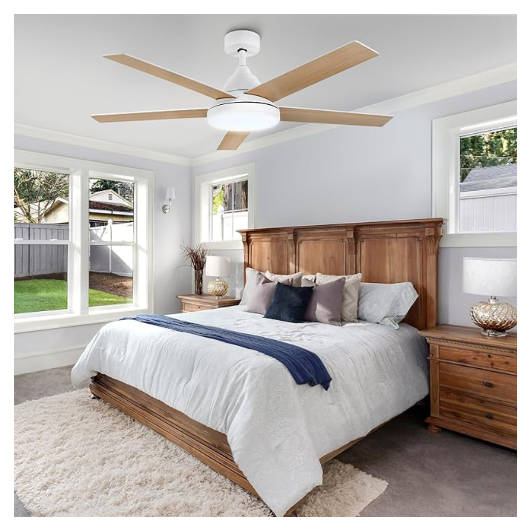 52" 5 Reversible Dual Finish Blades Ceiling Fan With Lights