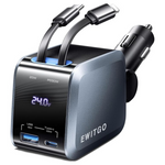 72W Fast Charging USB C Retractable Car Charger
