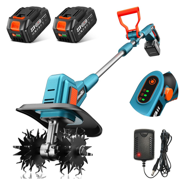300 RPM Rototiller Cordless Electric Tiller With 8000mAh Battery