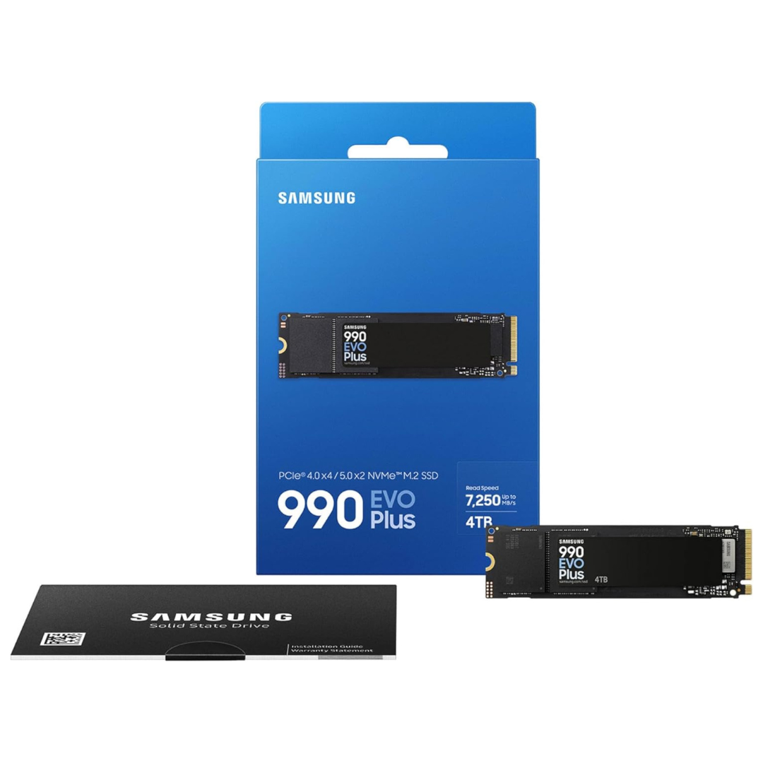 4TB Samsung 990 EVO Plus M.2 2280 PCIe 5.0 x2 NVMe Internal SSD