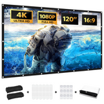 120" Portable Projector Screen With 3-Layer Material
