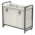 60-Gal 3-Section Laundry Sorter Cart With Wheels And Removable Bag