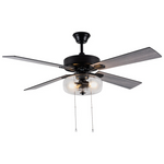 Kimbler 52"W Black 4-Blade LED Ceiling Fan With Clear Glass Shade