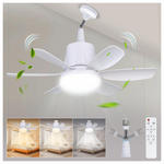 2 In 1 18.5'' 360º 3 Colors LED Socket Fan Light