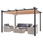 10" x 13" Vevor Aluminum Pergola With Retractable Canopy