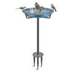VeyFolzin Retro Blue Metal Bird Bath (2 Colors)
