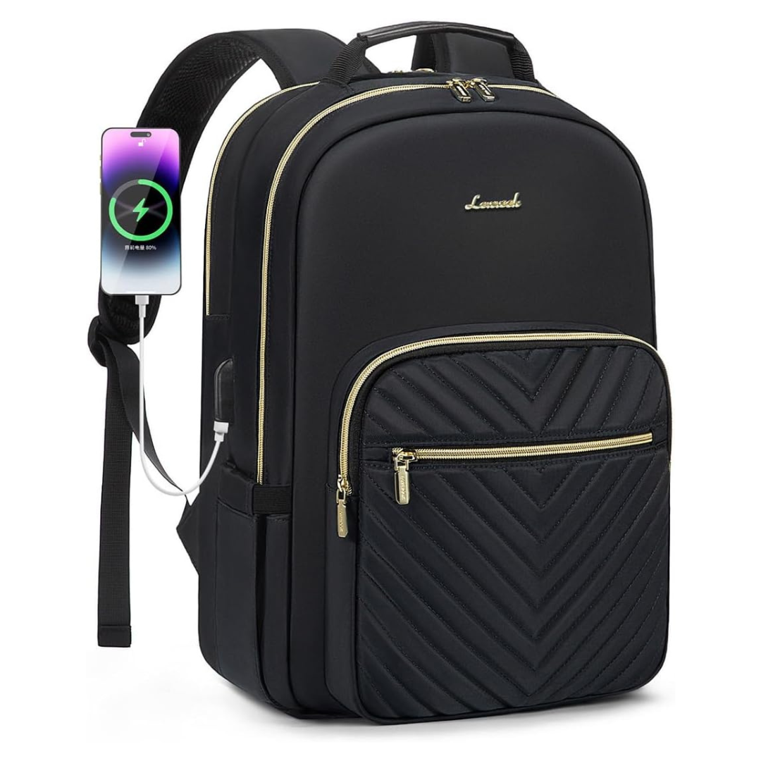 Women's Waterproof 17.3" Laptop Backpack With USB Port