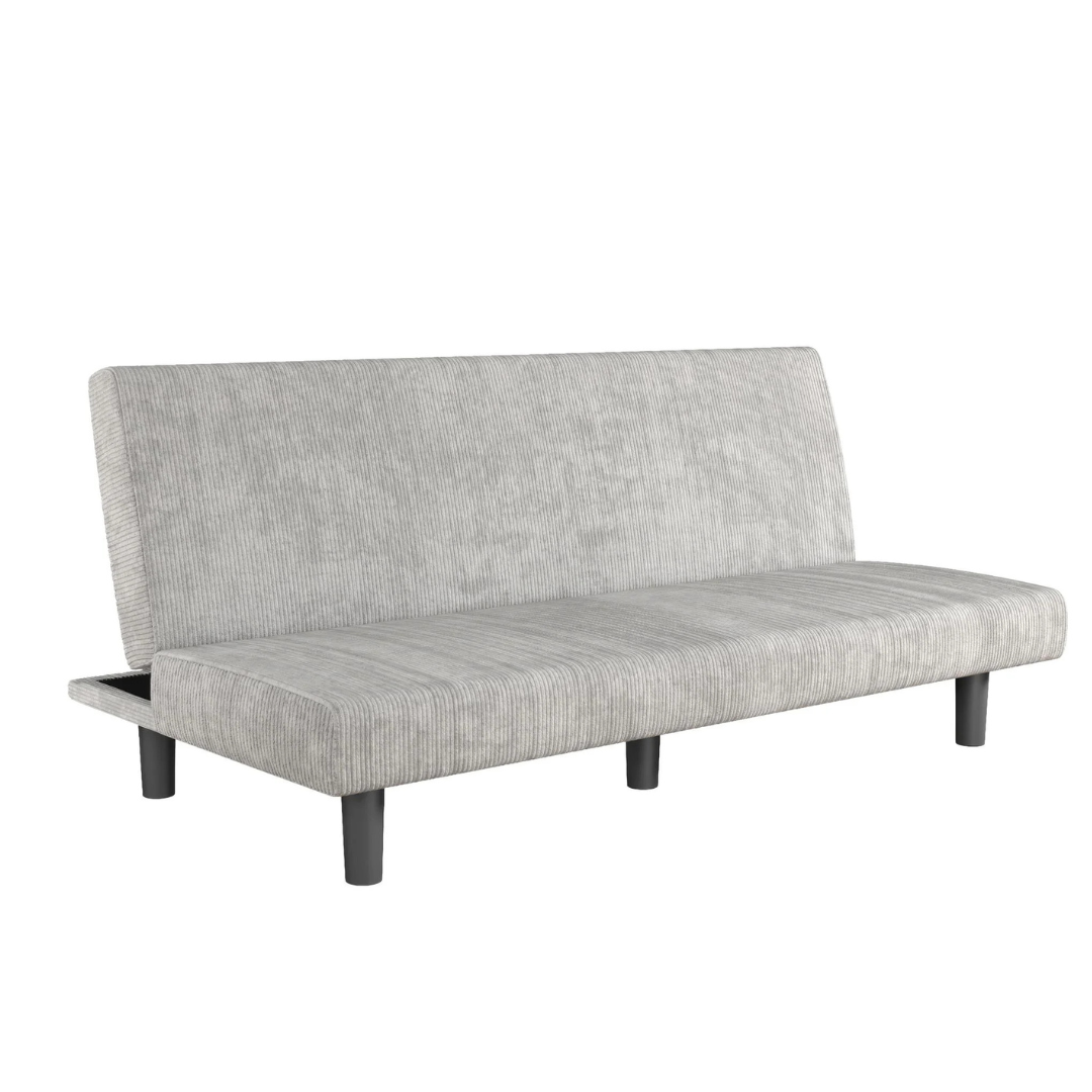 Kelra Mid-Century Corduroy Armless Futon Sofa Bed